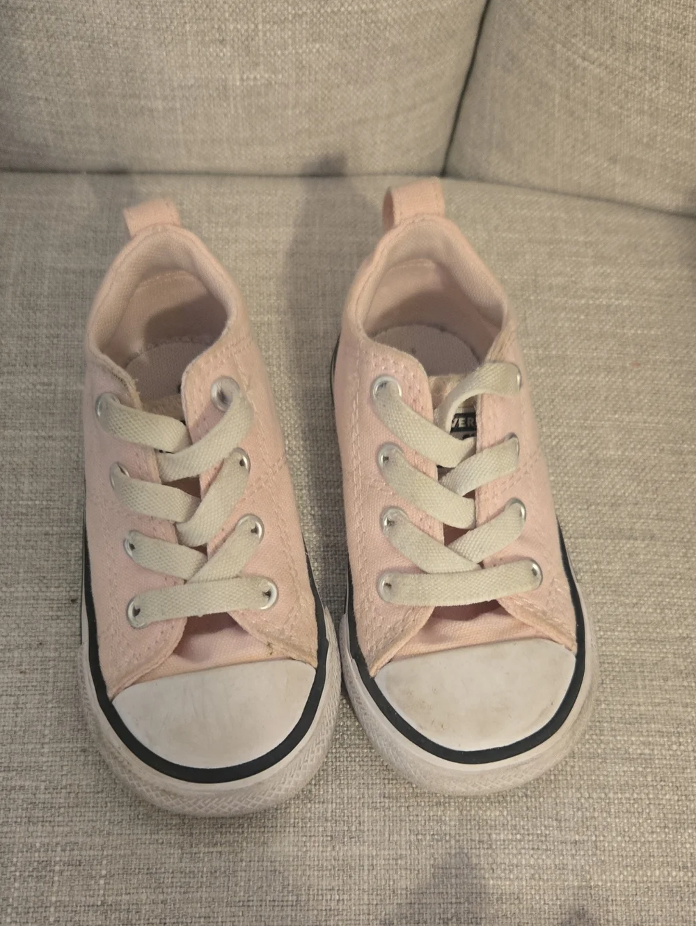 Converse Kids Light Pink Canvas Low-Top Sneakers